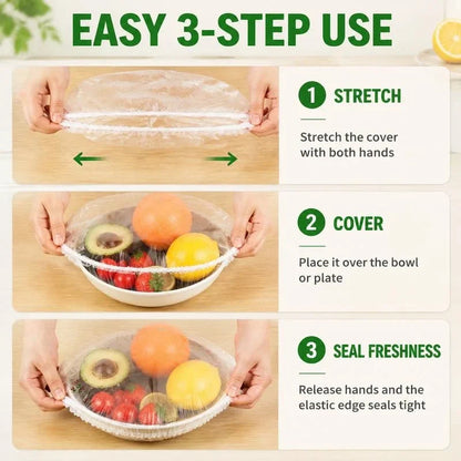 Elastic Disposable Food Covers Set (100 Pcs)