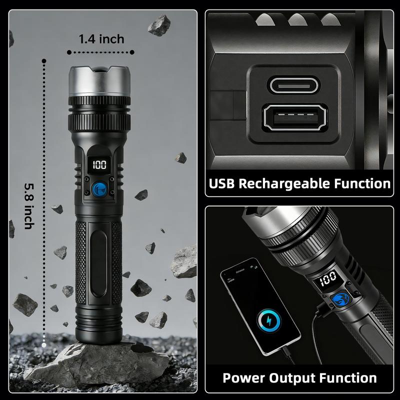Super Bright 100000 Lumens Rechargeable LED Flashlight