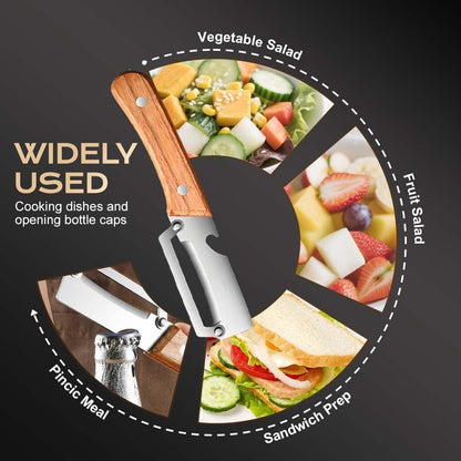 2-in-1 Stainless Steel Blade Kitchen Peeler with Bottle Opener Handle