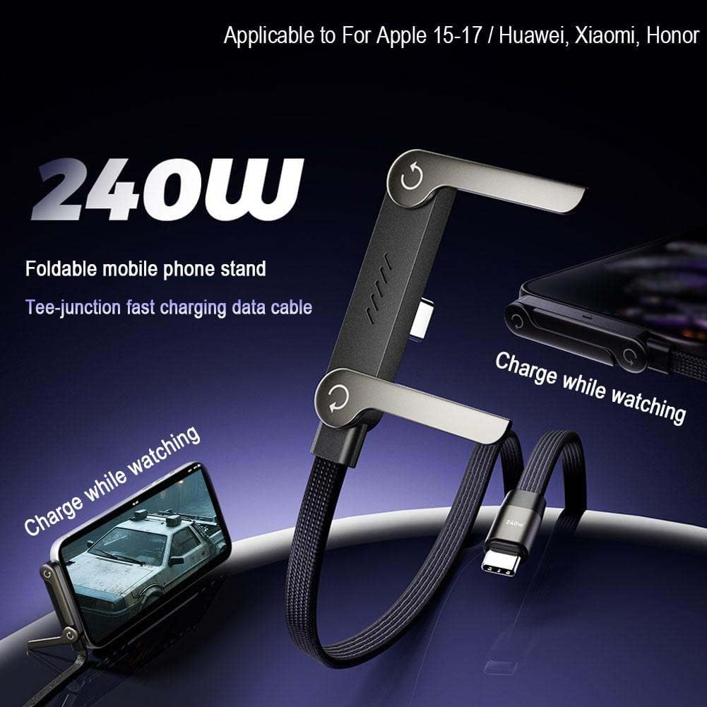 Invisible Holder Charger Cable with Stand (Type C to Type C)