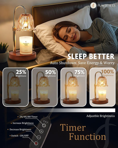 Cozy Flower Shaped Candle Warmer Lamp