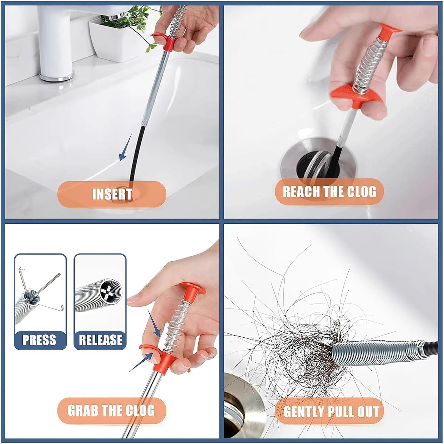 61 inch Flexible Grabber Claw Drain Clog Remover Tool