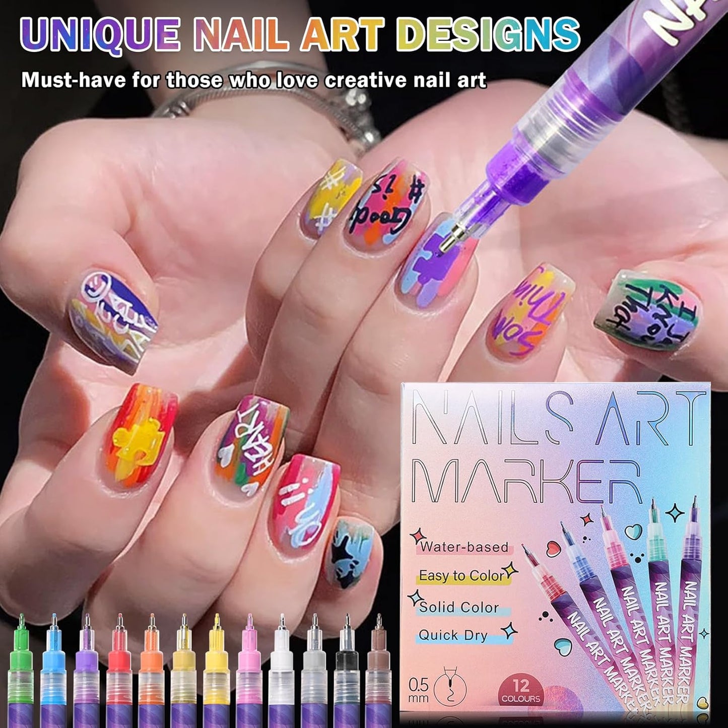 Nail Art Pens Set Fine Tips