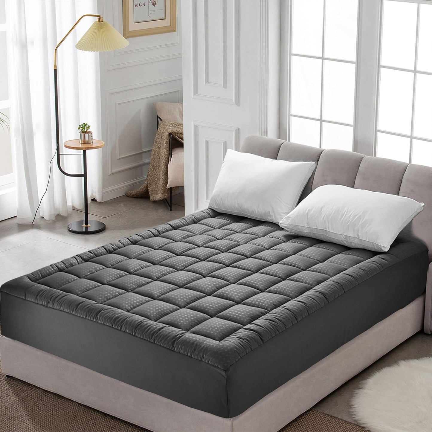Full Mattress Pad Quilted Fitted Mattress Protector Cooling Pillow Top Mattress Cover