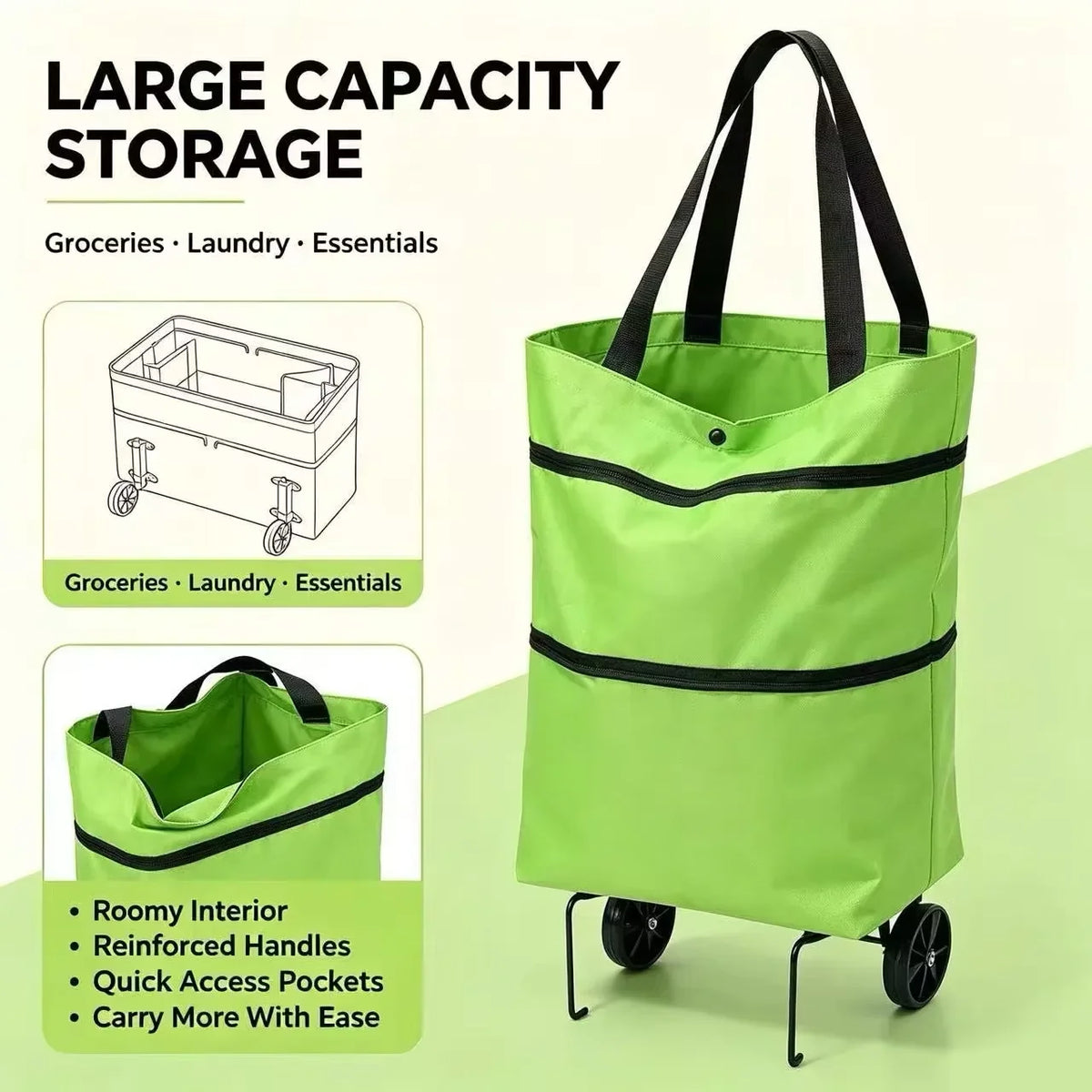 Foldable Rolling Shopping Bag