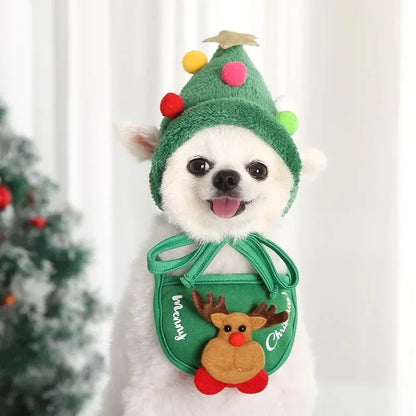 Christmas Cute Hat and Towel For Pets