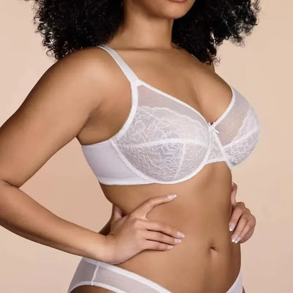 Floral Lace Plus Size Underwire Minimizer Bra