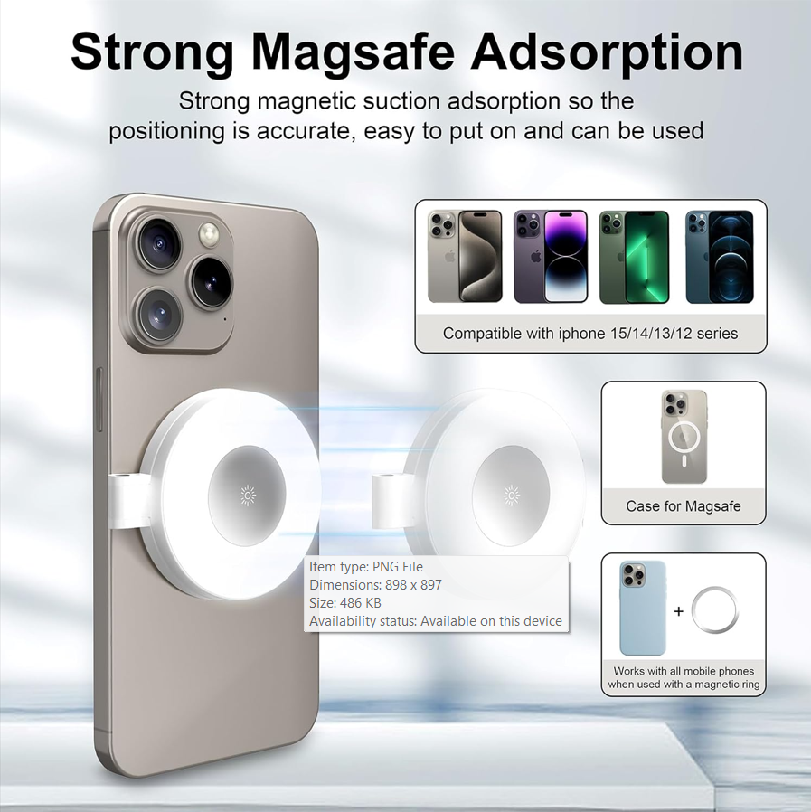 Magnetic Wireless LED Ring Light