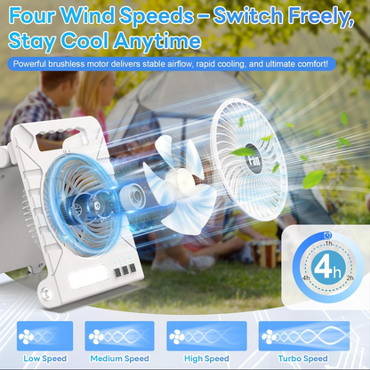 Portable Solar Rechargeable Fan