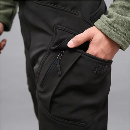 Men Winter Autumn Fleece Waterproof Cargo Pants