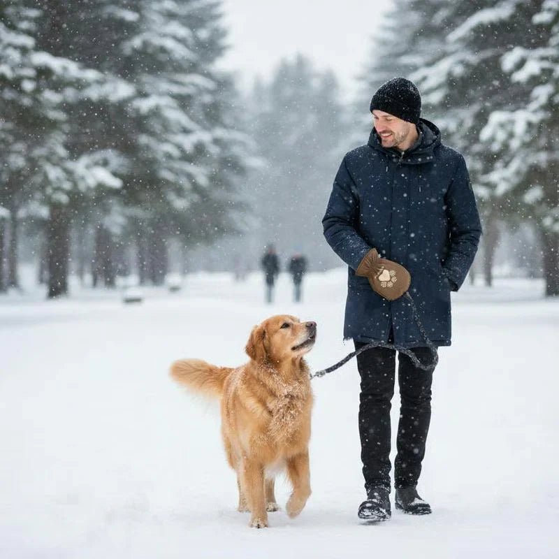 Dog Leash with Thermal Mitten
