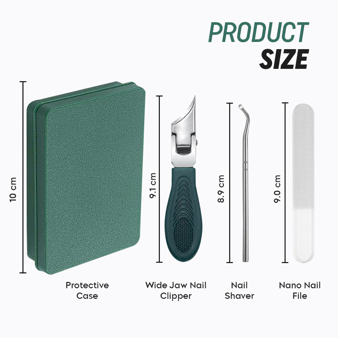 3-Piece Wide Jaw Toenail Clipper Set